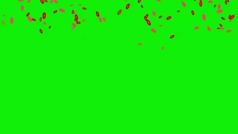 Lot Moving with Hearts on Green Screen Chroma Key Background Video stock 337045523