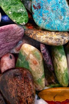 A lot of multicolored pebbles Stock Photos