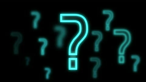 Lot of Neon Glow Question Mark - Technology and Internet icons animation Video stock 152884246