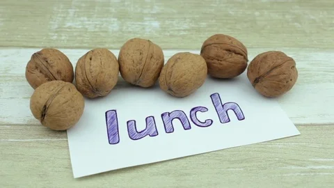 A lot of nuts for a lunch Stock Footage 80335485