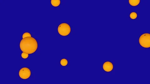 A lot of Orange falling down on blue screen background Stock-Footage 322894200