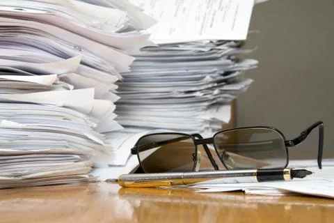 A lot of paperwork Foto stock
