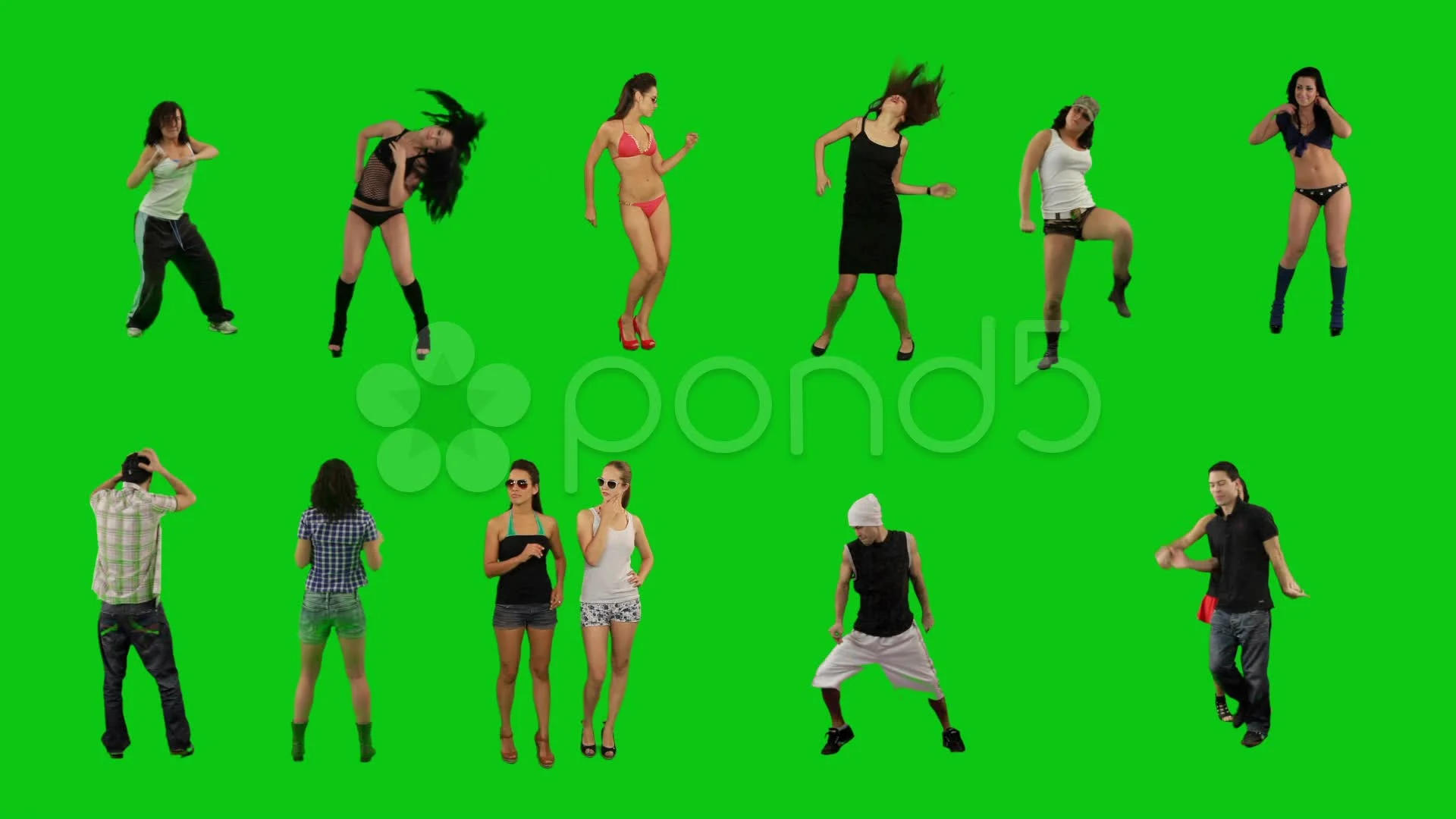 A lot of people dancing on green screen | Stock Video | Pond5