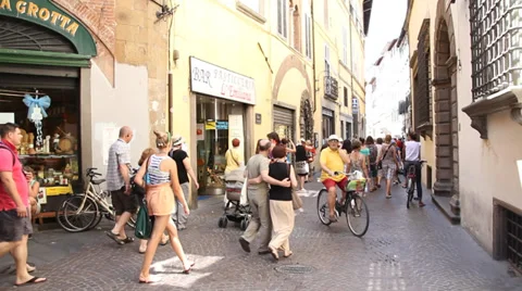 A lot of people downtown Stock Footage 27276792