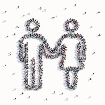 A lot of people form a married couple Ilustração Stock