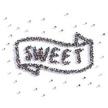 A lot of people form sweet, icon . 3d rendering. Stock Illustration