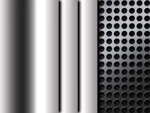 Lot of perforated dots with three rectangular panel Stock Illustration