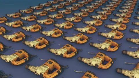 A lot of perforator in a row Stock Footage 155031238