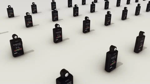 A lot of photometer in a row Stock Footage 155031347