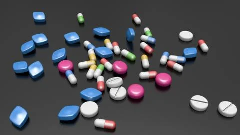 Lot of Pills 스톡 일러스트