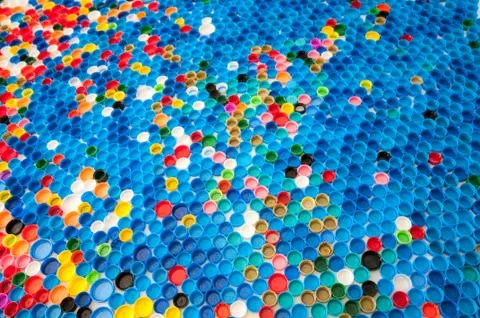Lot of plastic caps Stock Photos