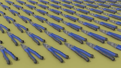 A lot of plier in a row Stock Footage 154847264