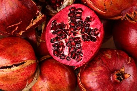Lot pomegranate Stock Photos