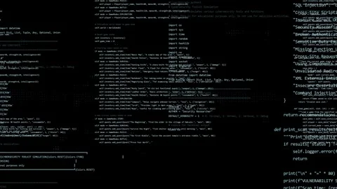 A lot of programming code on a black background. software language html Stock Footage 305406328