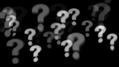 A lot of question marks are flashing on a black background Video stock 302080877