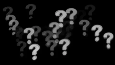A lot of question marks are flashing on a black background Stock Footage 302080901
