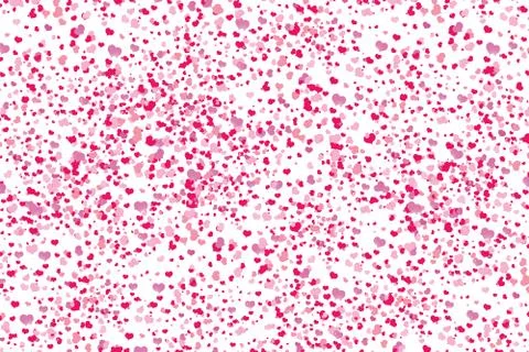 A lot of red hearts inside bubbles on a pink background soap bubble Stock Illustration