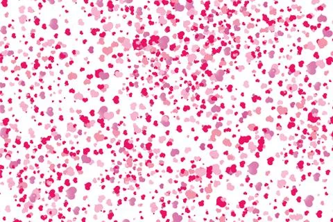 A lot of red hearts inside bubbles on a pink background soap bubble Stock Illustration