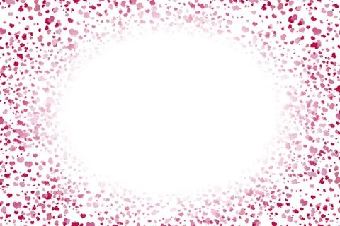 A lot of red hearts inside bubbles on a pink background soap bubble Illustrazione stock