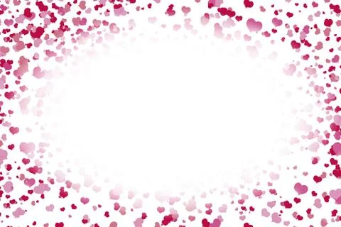 A lot of red hearts inside bubbles on a pink background soap bubble イラスト素材