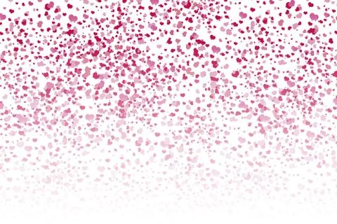 A lot of red hearts inside bubbles on a pink background soap bubble Stock Illustration