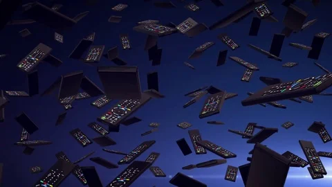 A lot of remote controllers falling down Stock Footage 72327239