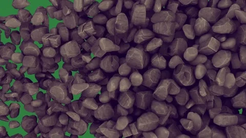 Lot of rocks on it black pebbles pile gray isolated isolated on green screen Stock-Footage 336893289