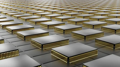 A lot of semiconductor microchips Vídeos de archivo 178365355