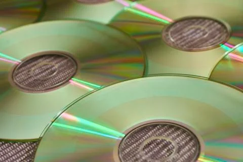 Lot of shiny compact discs Stock Photos