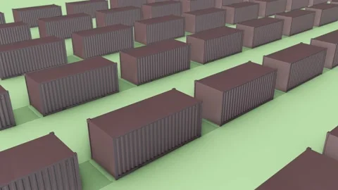 A lot of shipping container in a row Stock Footage 154847178