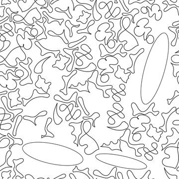 A lot of small abstract doodles make up a vector seamless pattern for texti.. Illustrazione stock