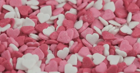 A lot of small multi-colored hearts rotates Stock Footage 150235750