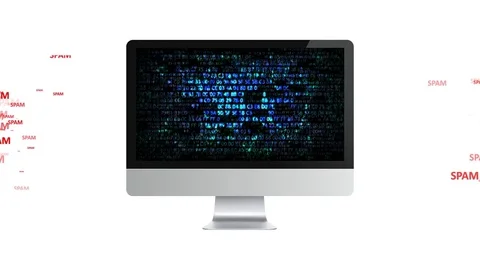 A lot of spam. A large amount of spam is attacked by a computer Video stock 75761919