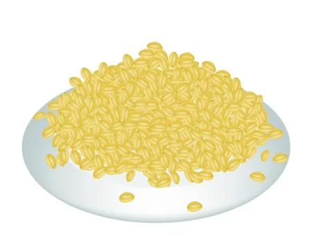 A Lot of Split Peas on White Plate Stock Illustration