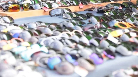 A lot of sunglasses Stock Footage 69187816
