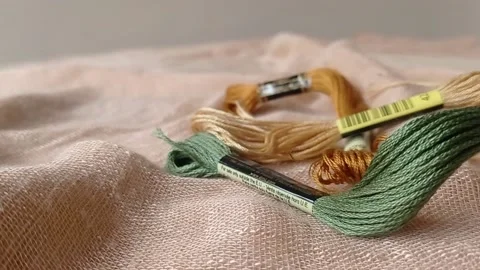 A lot of threads for making a clothing Stock Footage 146248628