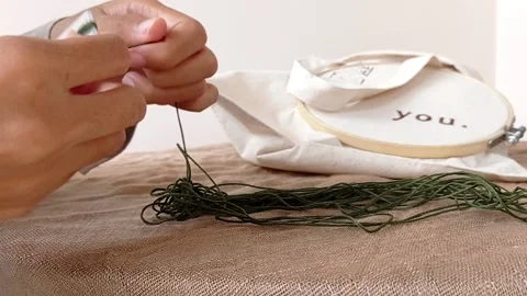 A lot of threads for making a clothing Stock Footage 146250486