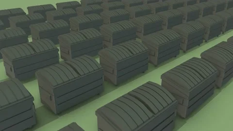 A lot of Trash Container in a row Stock Footage 154846391