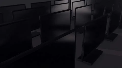 A lot of tvs in a row 4k Video stock 150402539