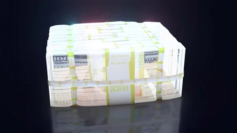 A lot of Usd Banknotes Collected Together representing digital money in black bg Stock Footage 145906376