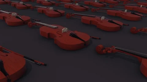 A lot of violins in a row 4k Vidéo 150402254