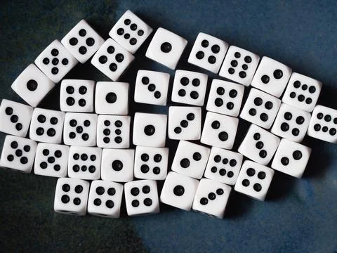 A lot of white dice Stock Photos