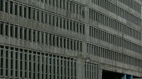 A lot of windows of a shell of a future office building, medium shot Stock Footage 82447231