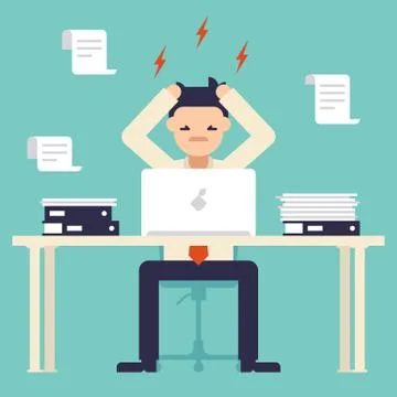 A lot of work. Stress at work Stock Illustration