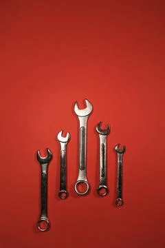 A lot of wrenches Stock Photos