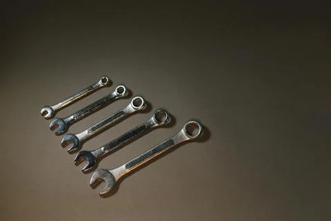 A lot of wrenches. Stock Photos