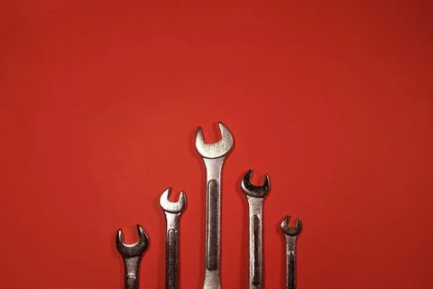 A lot of wrenches Stock Photos