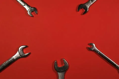 A lot of wrenches Stock Photos