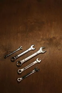 A lot of wrenches. Stock Photos
