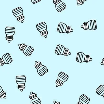 Lotion bottle glass package vector seamless pattern Stock Illustration